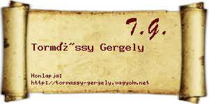 Tormássy Gergely névjegykártya