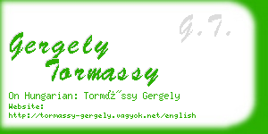 gergely tormassy business card